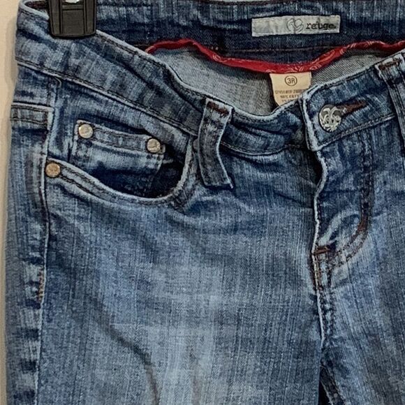 Refuge | Juniors Premium Denim Flare Blue Jeans Medium Wash 3R - Picture 6 of 11